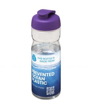 Bouteille de sport personnalisée recyclée océan 650 ml H2O Active Eco Base bascule