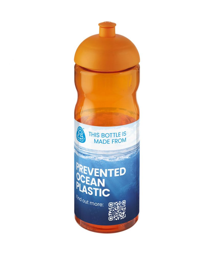 Bouteille de sport personnalisée recyclée océan 650 ml H2O Active Eco Base dôme