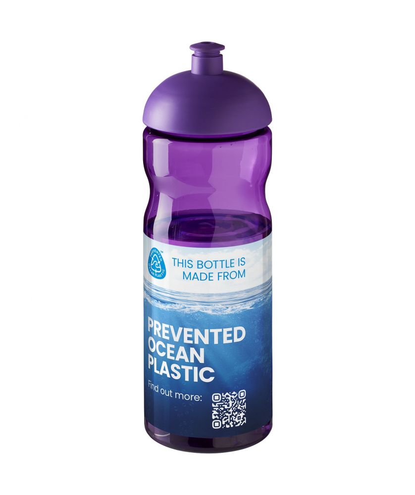 Bouteille de sport personnalisée recyclée océan 650 ml H2O Active Eco Base dôme