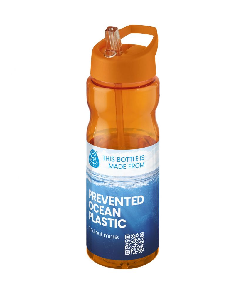 Bouteille de sport personnalisée recyclée océan 650 ml H2O Active Eco Base bec verseur