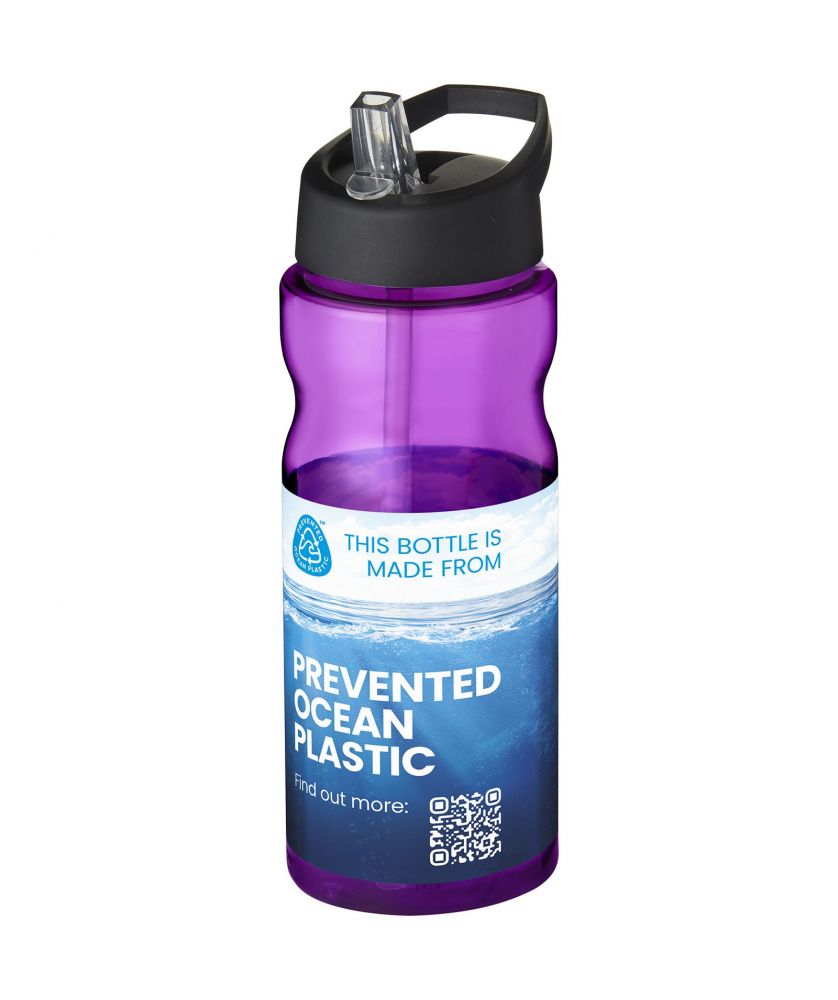Bouteille de sport personnalisée recyclée océan 650 ml H2O Active Eco Base bec verseur