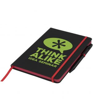 Carnet de notes format M reliure colorée personnalisé Noir Edge Carnets publicitaire