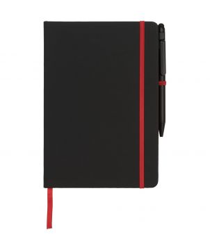 Carnet de notes format M reliure colorée personnalisé Noir Edge Carnets publicitaire