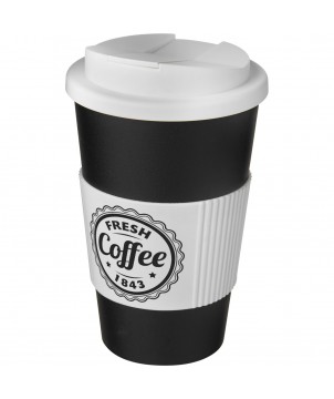 Mugs isothermes - Gobelet isolant Americano® 350ml avec bandeau antidérapant et couvercle anti-fuite | PRINTECOM