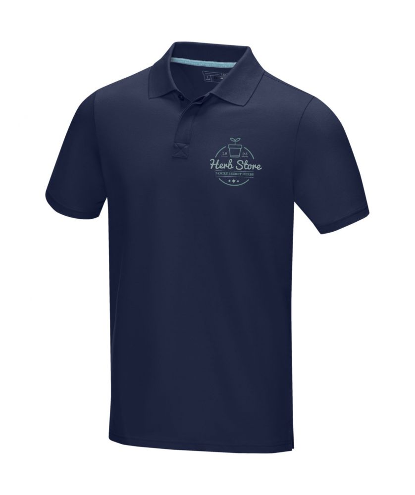 Polo homme personnalisé coton bio 180 g Graphite Textiles mode publicitaire
