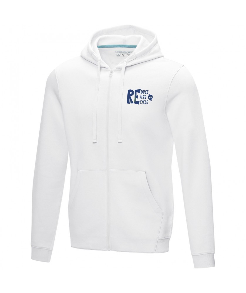 Textiles mode - Sweat full zip à capuche Ruby bio homme | PRINTECOM
