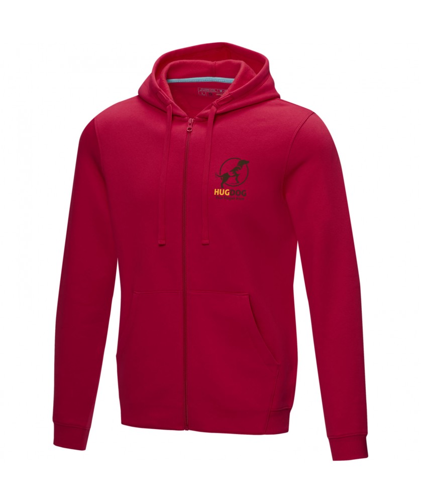 Textiles mode - Sweat full zip à capuche Ruby bio homme | PRINTECOM