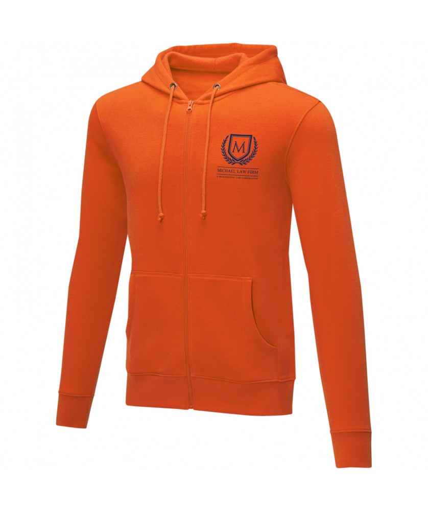 Textiles mode - Sweat à capuche zippé Theron pour homme | PRINTECOM