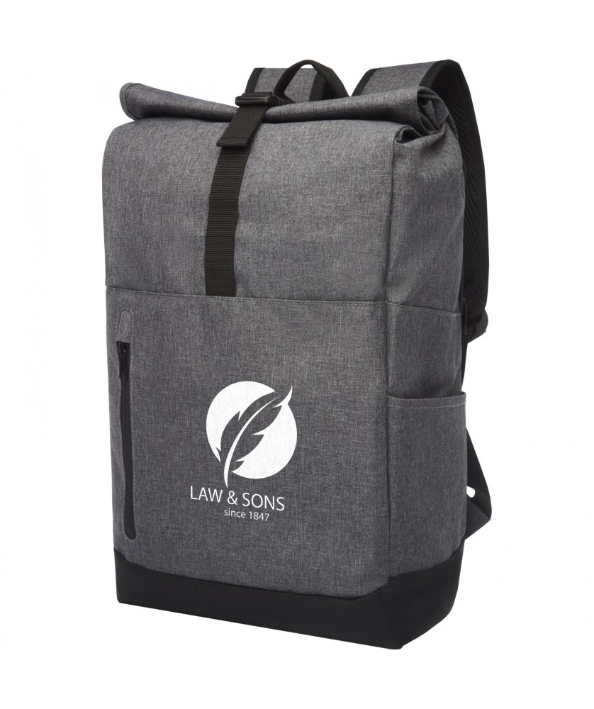 Sacs à dos - Sac à dos Libra recyclé GRS avec rabat enroulable pour ordinateur portable de 15,6" 12L | PRINTECOM