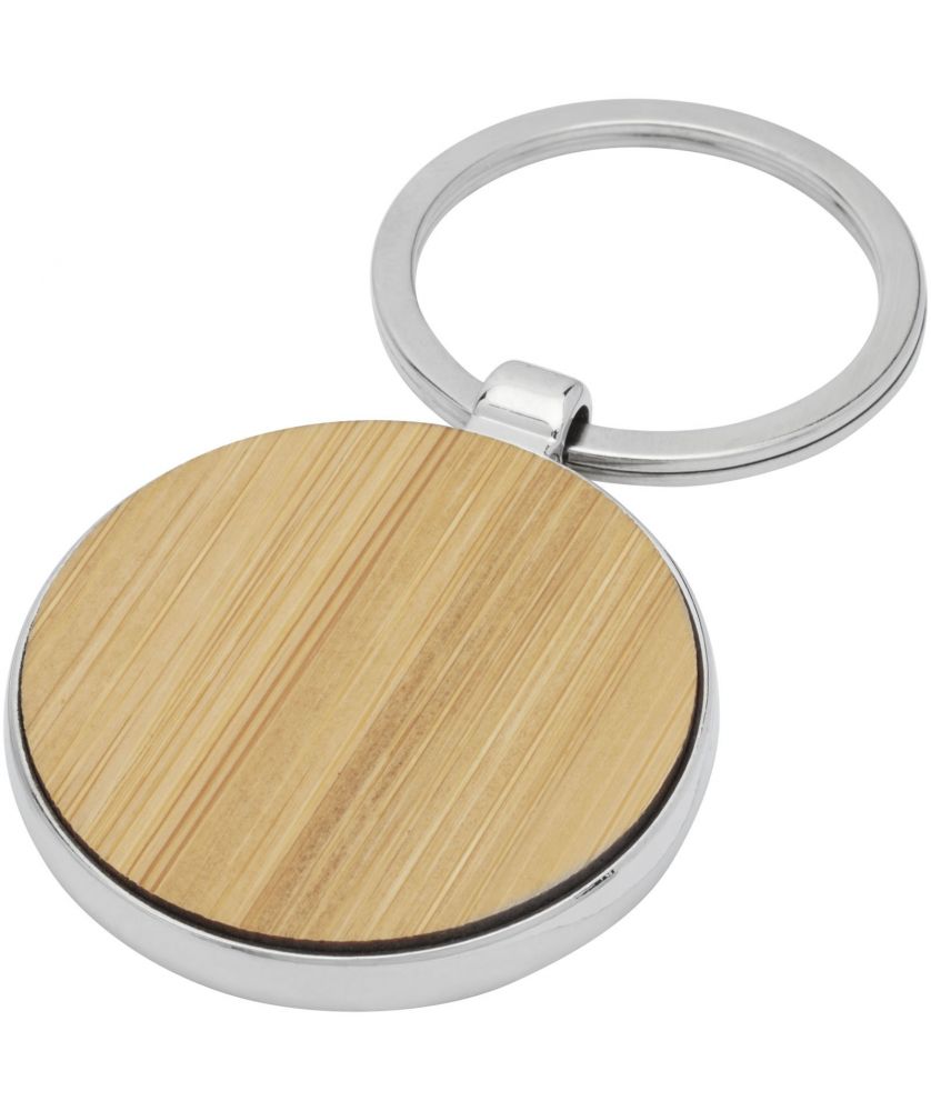 Porte-clés rond en bambou personnalisé Nino