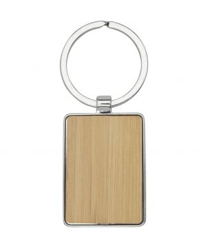 Porte-clés rectangulaire en bambou personnalisé Neta Porte-clés publicitaire