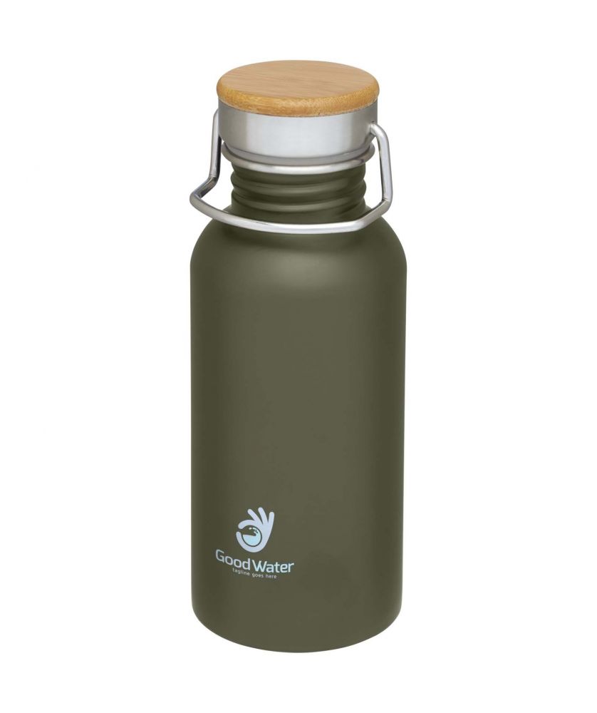 Bouteille de sport personnalisée inox bambou 550 ml Thor Gourdes de sport publicitaire