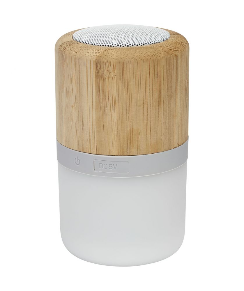 Haut-parleur Bluetooth en bambou avec lumière personnalisé Aurea Audio et Vidéo publicitaire