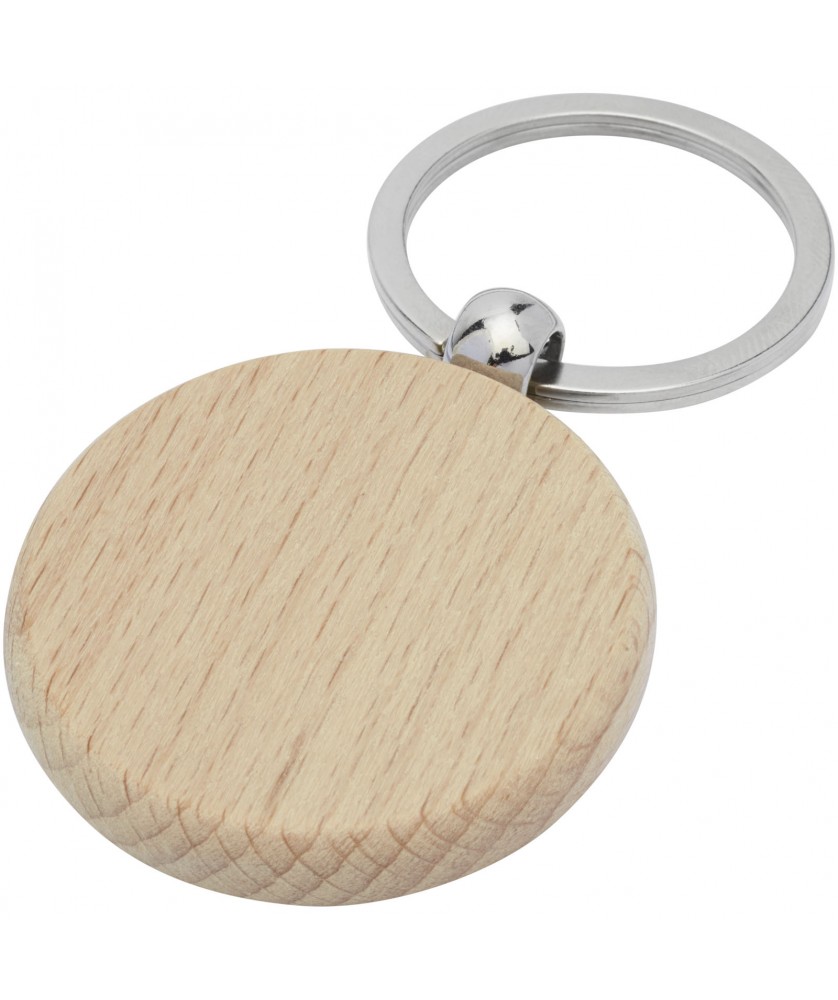 Porte-clés - Porte-clés rond Giovanni en bois de hêtre | PRINTECOM