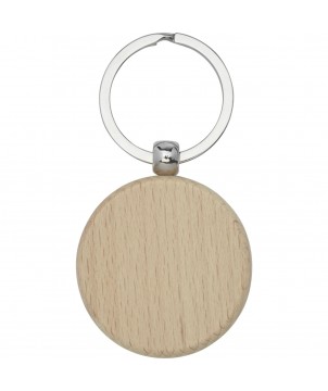 Porte-clés - Porte-clés rond Giovanni en bois de hêtre | PRINTECOM