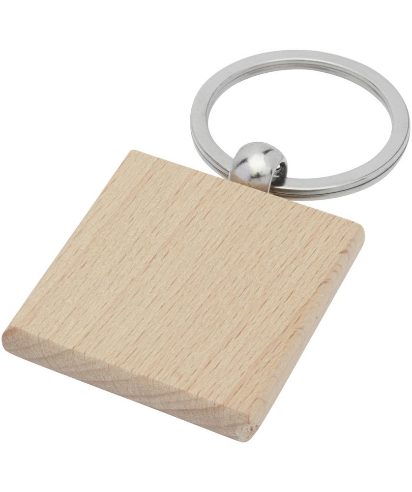 Porte-clés carré en bois de hêtre en kraft personnalisé Gioia