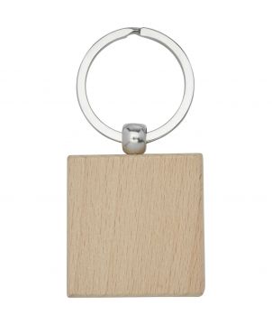 Porte-clés carré en bois de hêtre en kraft personnalisé Gioia