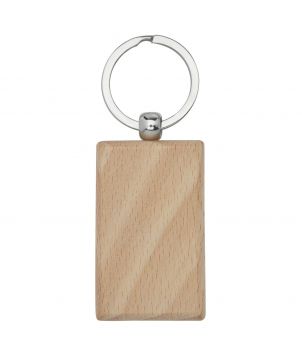 Porte-clés rectangulaire en bois de hêtre en kraft personnalisé Gian Porte-clés publicitaire