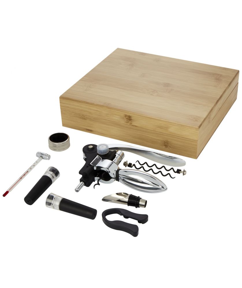 Coffret à vin 9 pièces personnalisé Malbick Accessoires pour Vin et Spiritueux publicitaire