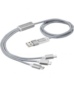 Câble de charge 5 en 1 en nylon tressé personnalisé Versatile Accessoires de téléphonie publicitaire