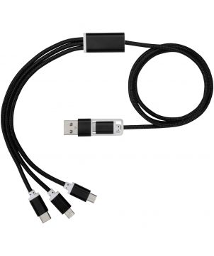 Câble de charge 5 en 1 en nylon tressé personnalisé Versatile Accessoires de téléphonie publicitaire