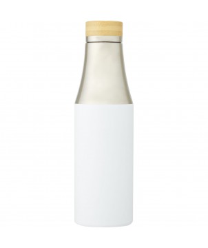 Bouteilles isothermes - Bouteille Hulan de 540 ml en acier inoxydable avec cuivre et isolation par le vide avec couvercle en bambou | PRINTECOM
