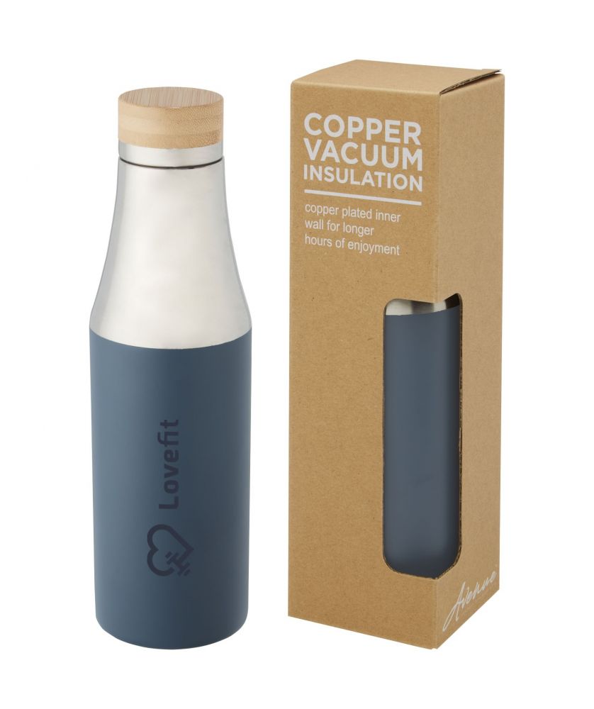 Bouteille isotherme personnalisée inox bambou 540 ml Hulan Bouteilles isothermes publicitaire