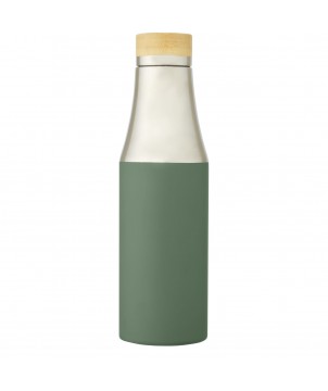 Bouteilles isothermes - Bouteille Hulan de 540 ml en acier inoxydable avec cuivre et isolation par le vide avec couvercle en bambou | PRINTECOM