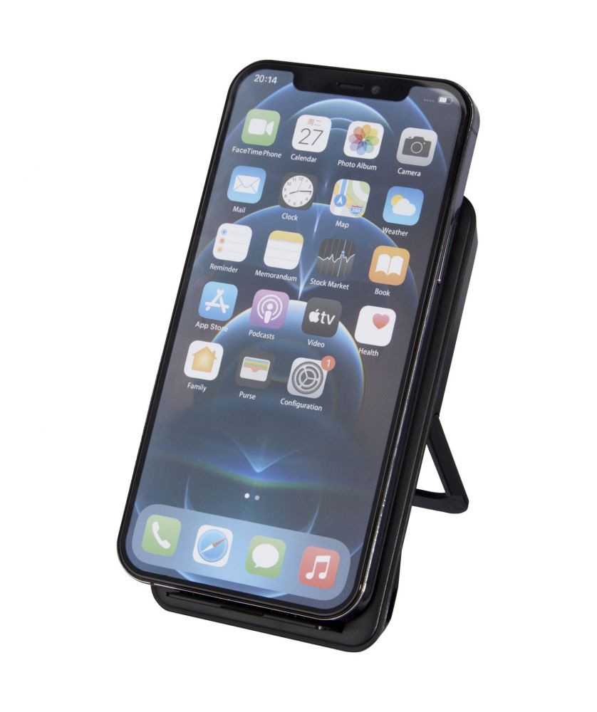 Chargeur à induction 10 W avec support en plastique recyclé personnalisé Loop Accessoires de téléphonie publicitaire