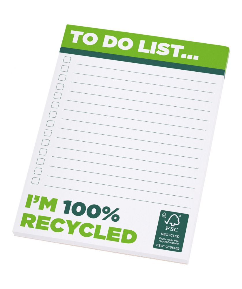 Bloc-notes A6 en papier recyclé Desk-Mate® personnalisé Blocs-Notes publicitaire
