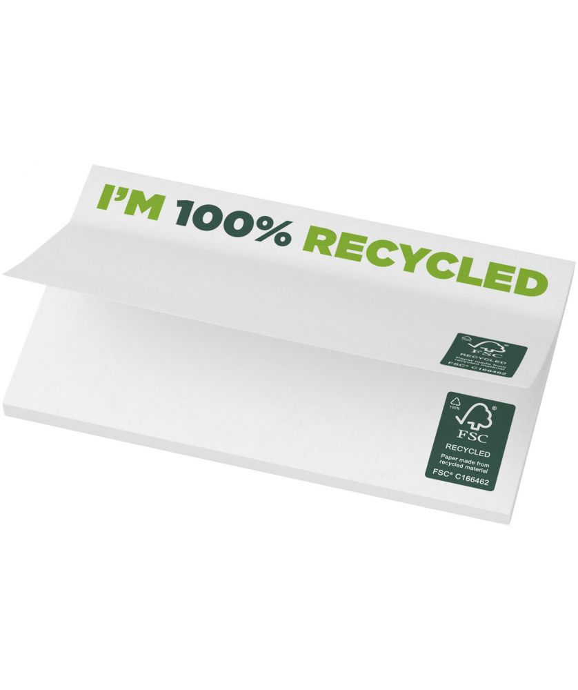 Mémos autocollants recyclés 127 x 75 mm Sticky-Mate® personnalisés Blocs-Notes repositionnables publicitaire