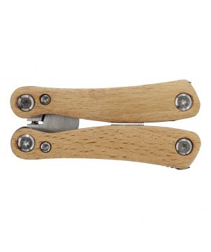 Outil multifonction 12 fonctions en inox et bois personnalisé Anderson Outils publicitaire