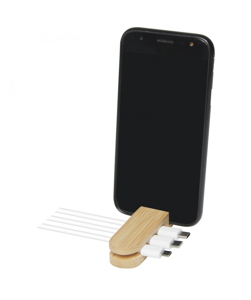 Accessoires de téléphonie - Organiseur de câbles Edulis en bambou | PRINTECOM
