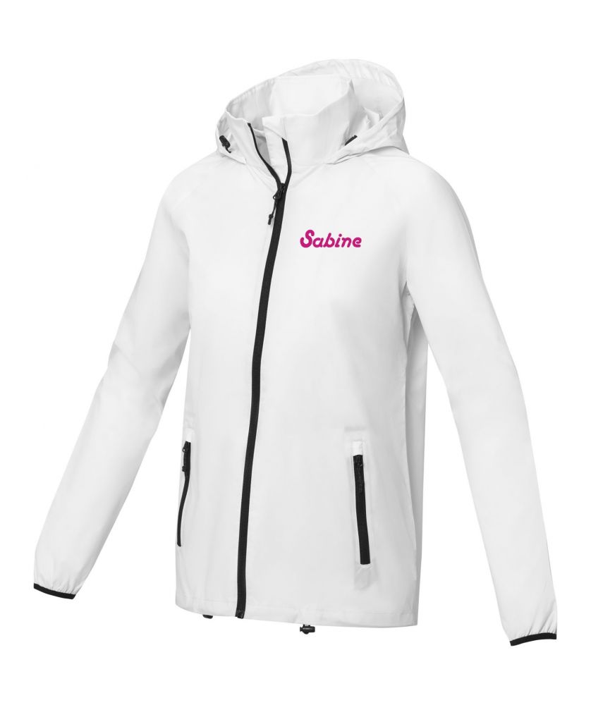 Veste légère coupe-vent femme personnalisée Dinlas Textiles mode publicitaire
