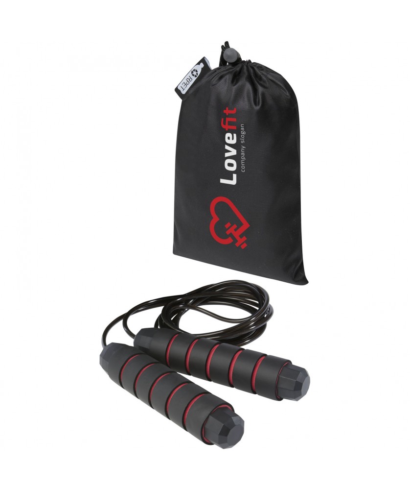 Fitness et musculation - Corde à sauter Austin souple dans une pochette en PET recyclé | PRINTECOM