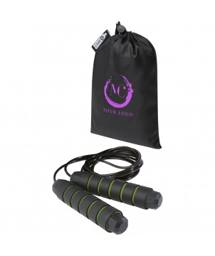 Fitness et musculation - Corde à sauter Austin souple dans une pochette en PET recyclé | PRINTECOM