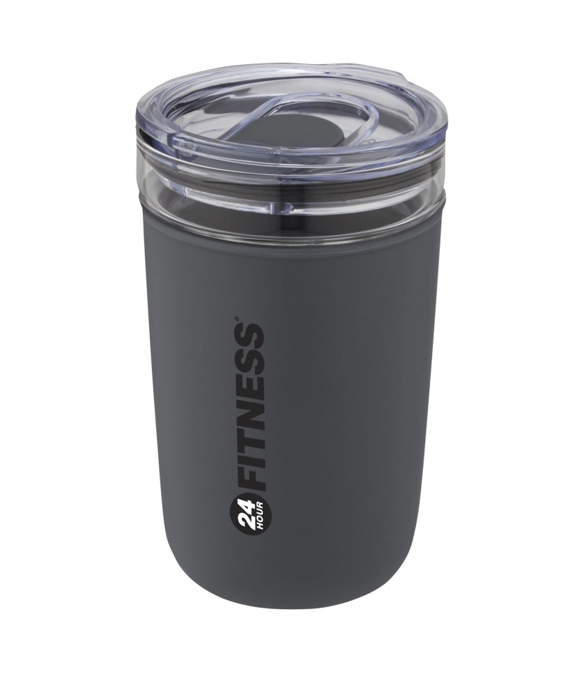 Gobelets et mugs - Gobelet en verre Bello de 420 ml avec paroi extérieure en plastique recyclé | PRINTECOM