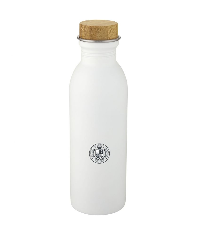 Bouteille de sport personnalisée inox bambou 650 ml Kalix Gourdes de sport publicitaire