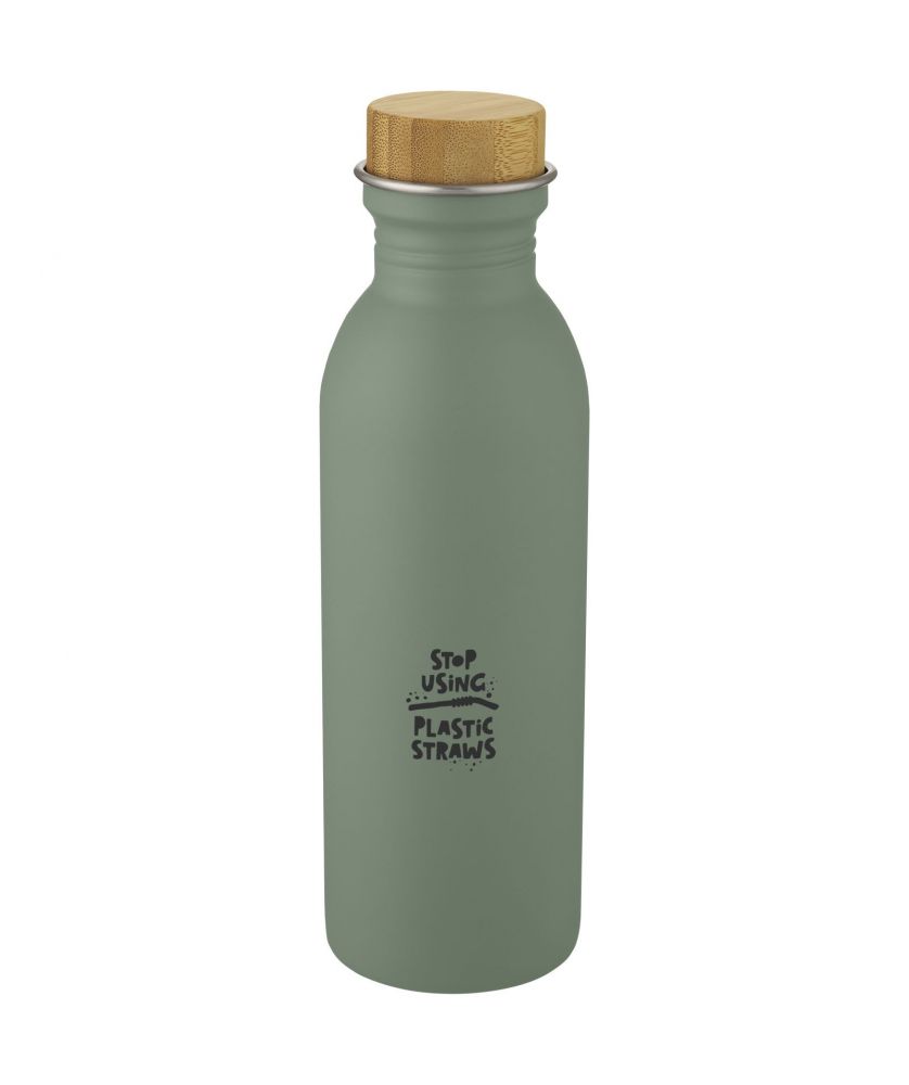 Bouteille de sport personnalisée inox bambou 650 ml Kalix Gourdes de sport publicitaire