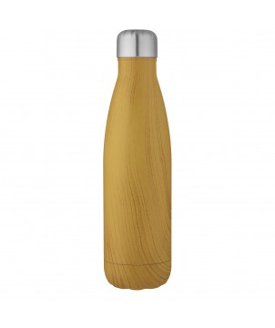 Bouteilles isothermes - Bouteille isotherme Cove 500 ml en acier inoxydable imitation bois | PRINTECOM
