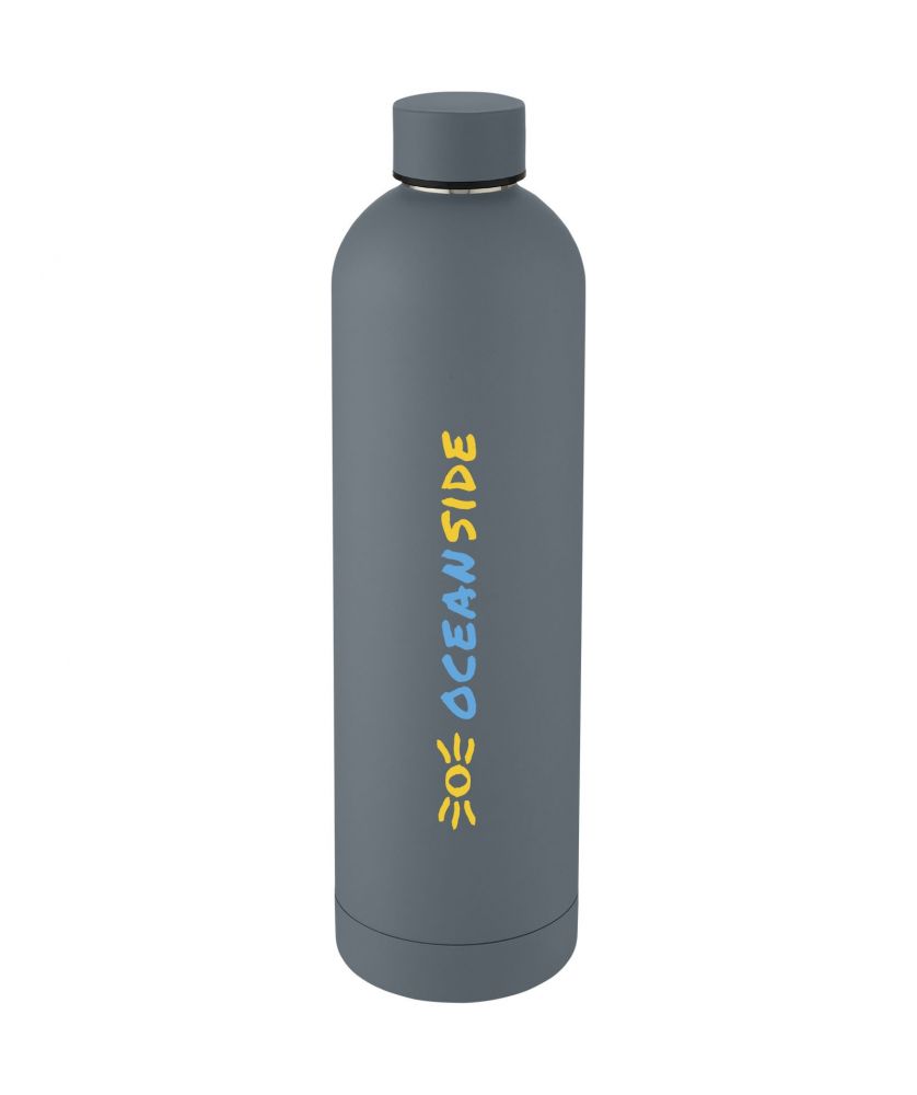 Bouteille isotherme personnalisée inox 1 L Spring Bouteilles isothermes publicitaire