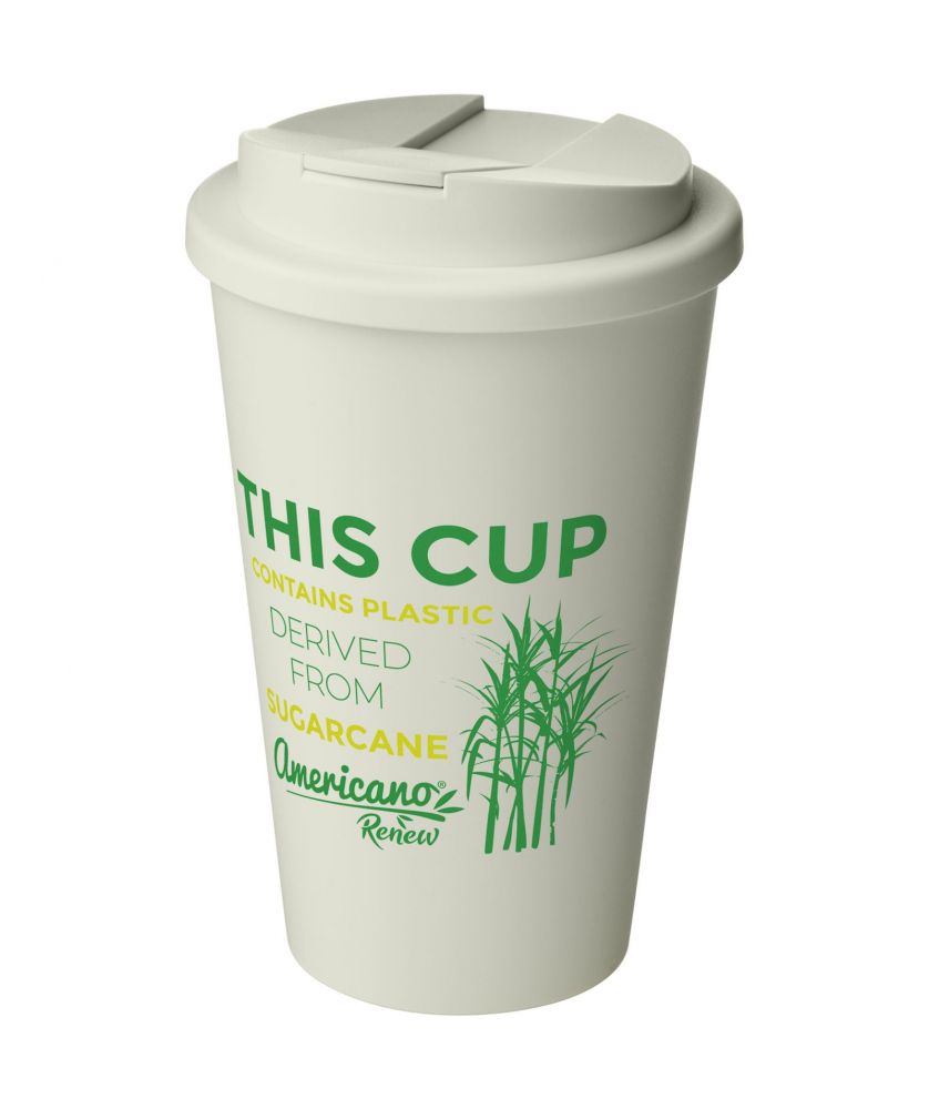 Gobelet isotherme personnalisé biosourcé anti-déversement 350 ml Americano® Renew Mugs isothermes publicitaire
