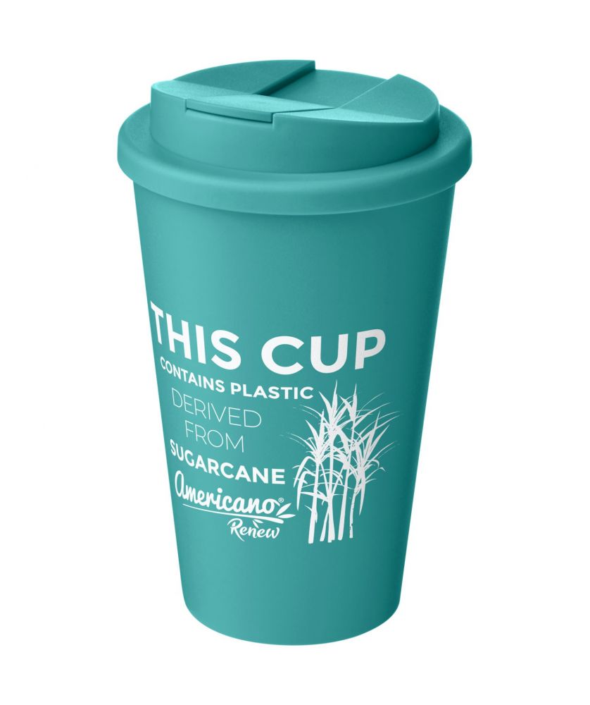 Gobelet isotherme personnalisé biosourcé anti-déversement 350 ml Americano® Renew Mugs isothermes publicitaire