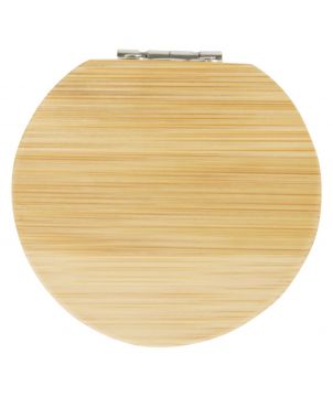 Miroir de poche en bambou personnalisé Afrodit Objets de beauté publicitaire