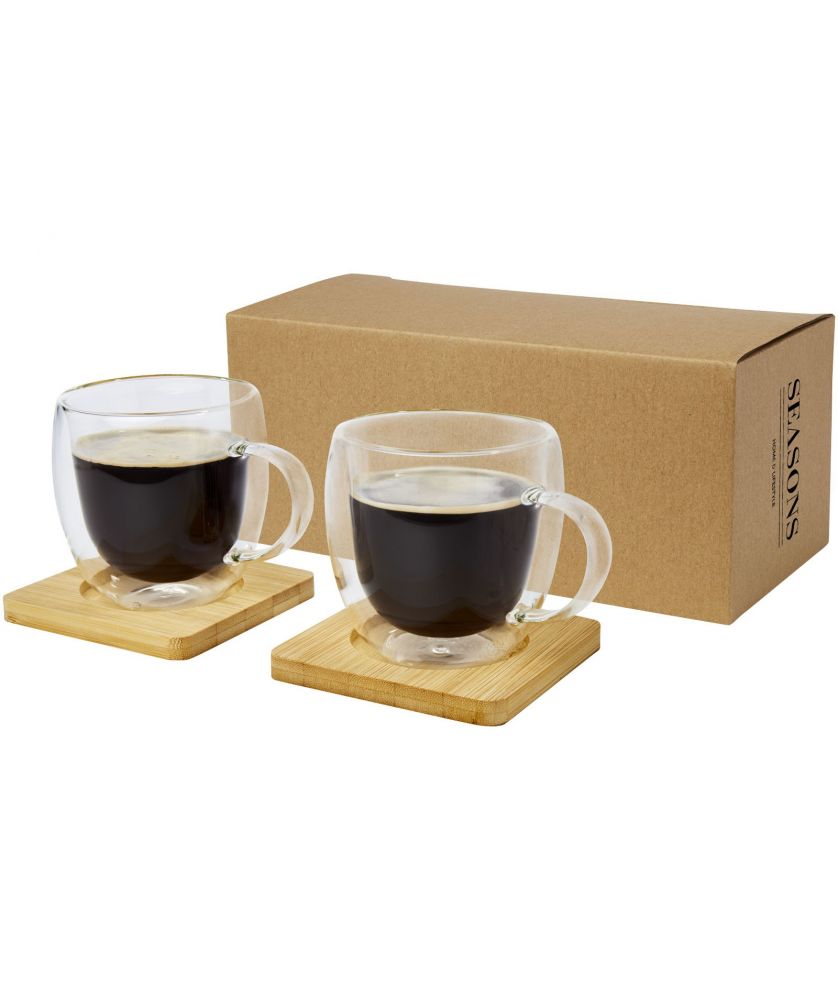Tasses verre double paroi personnalisées 250 ml Manti (lot de 2) Gobelets et mugs publicitaire