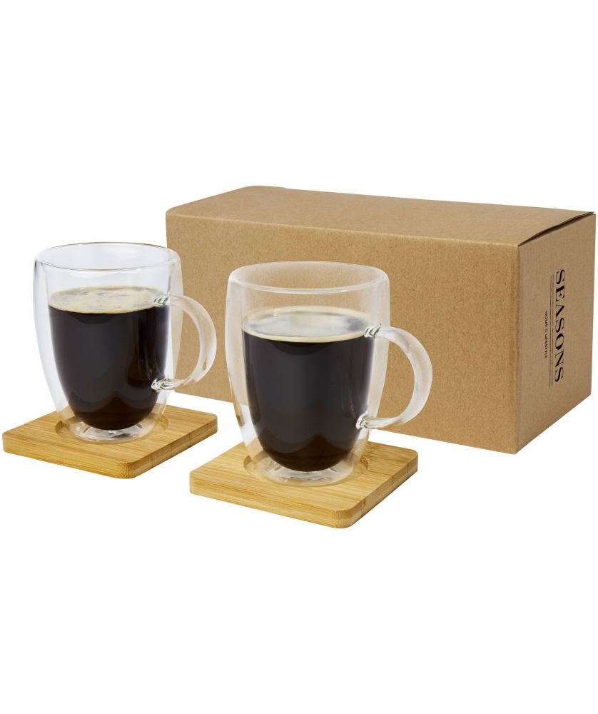 Tasses verre double paroi personnalisées 350 ml Manti (lot de 2) Gobelets et mugs publicitaire