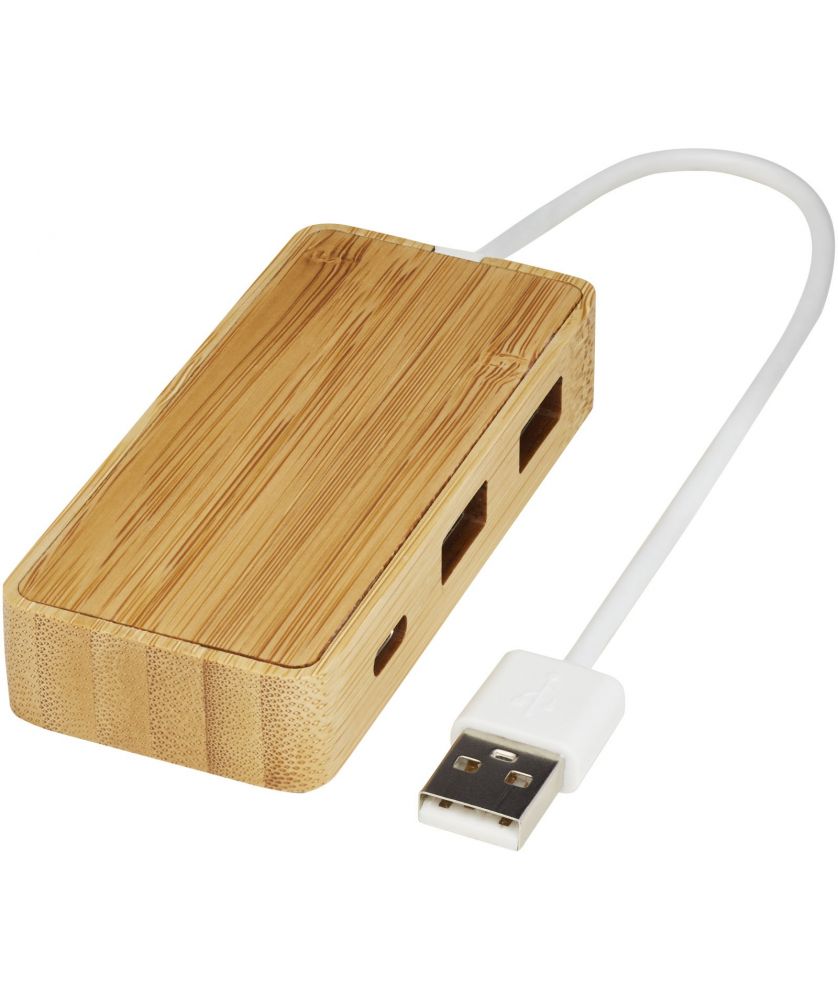 Hub USB en bambou 3 ports personnalisé Tapas Accessoires informatiques publicitaire