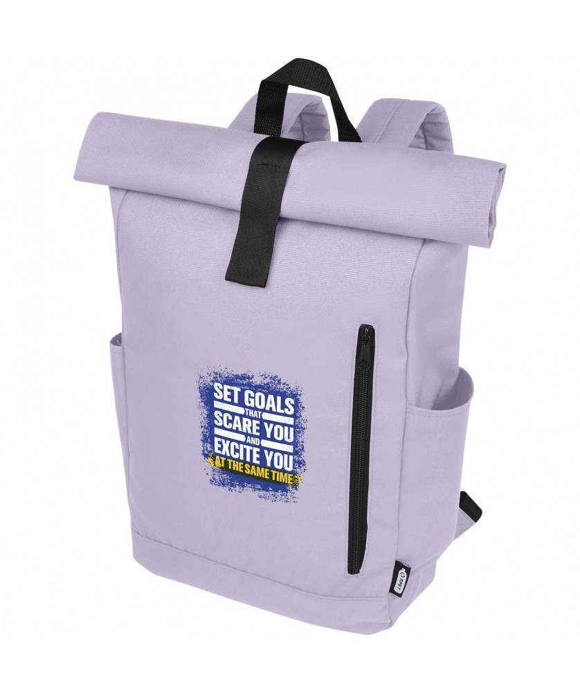 Sacs à dos - Sac à dos Byron de 18 L en RPET GRS 15,6" avec dessus enroulable | PRINTECOM