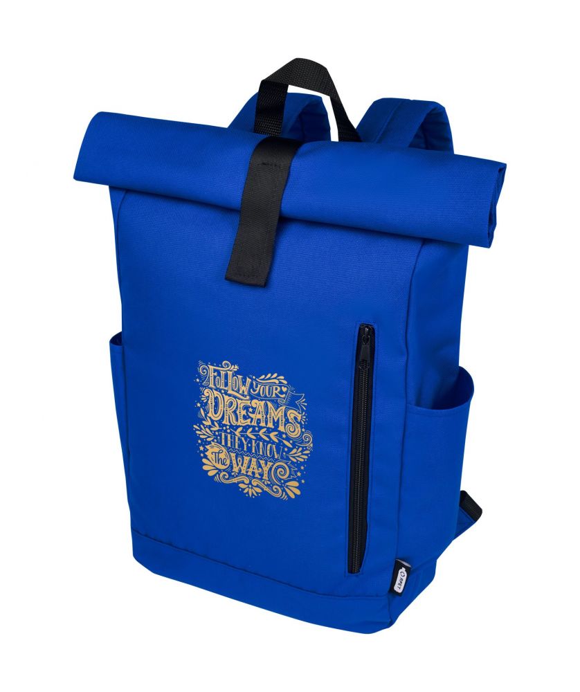 Sac à dos ordinateur recyclé GRS personnalisé 15,6 pouces 18 L Byron Sacs à dos publicitaire