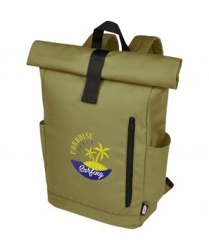 Sac à dos ordinateur recyclé GRS personnalisé 15,6 pouces 18 L Byron Sacs à dos publicitaire